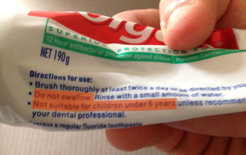 Toothpaste Directions